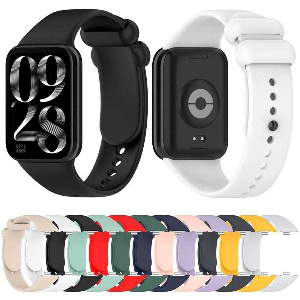 For Redmi Watch 6 / 5 / Xiaomi Band 9 Pro xDfind Solid Color Black Buckle Silicone Wat ... (Black)