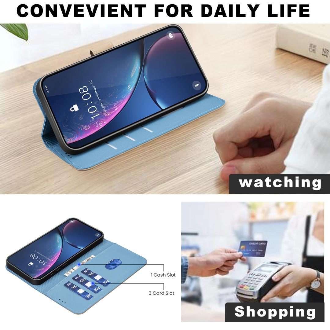 For Redmi Note 14 Pro 5G / 14 Pro+ 5G Splicing Color Hollow Flower Pattern RFID Le ... (Baby Blue)