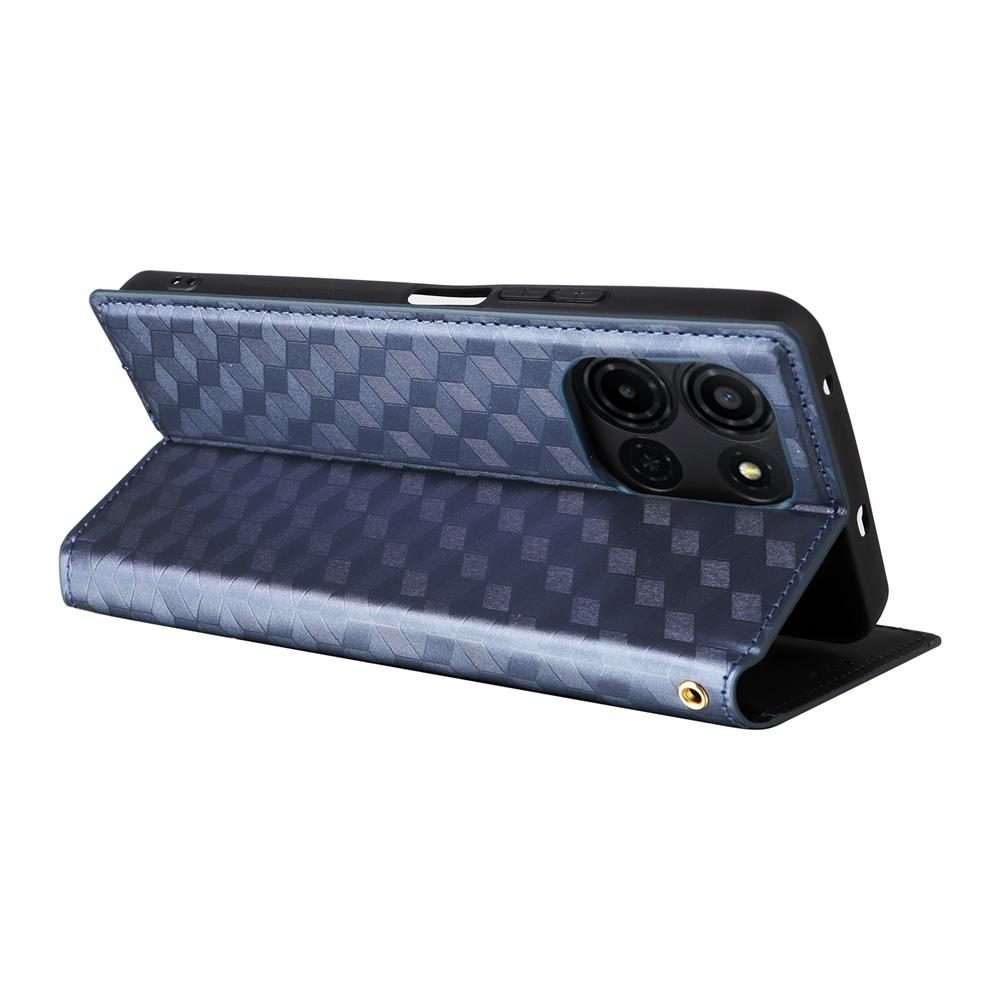 For TCL K32 5G / K33 5G Cubic Grid Texture Flip Leather Phone Case(Blue)
