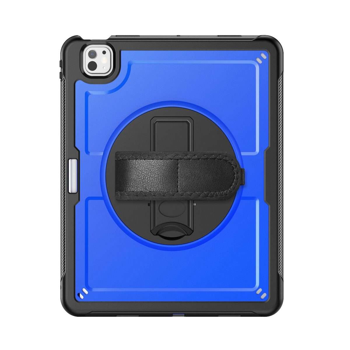 For iPad Pro 13 2025 / 2024 Honeycomb Hand Grip Turntable Stand Tablet Case(Dark Blue)
