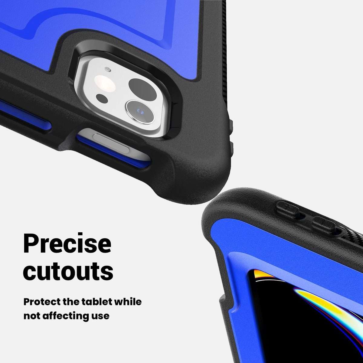 For iPad Pro 13 2025 / 2024 Honeycomb Hand Grip Turntable Stand Tablet Case(Dark Blue)