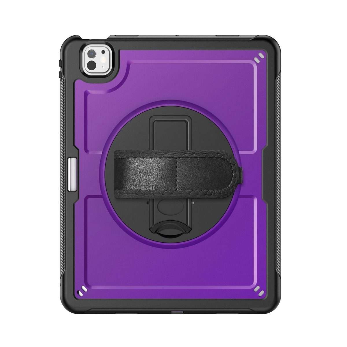 For iPad Pro 13 2025 / 2024 Honeycomb Hand Grip Turntable Stand Tablet Case(Purple)