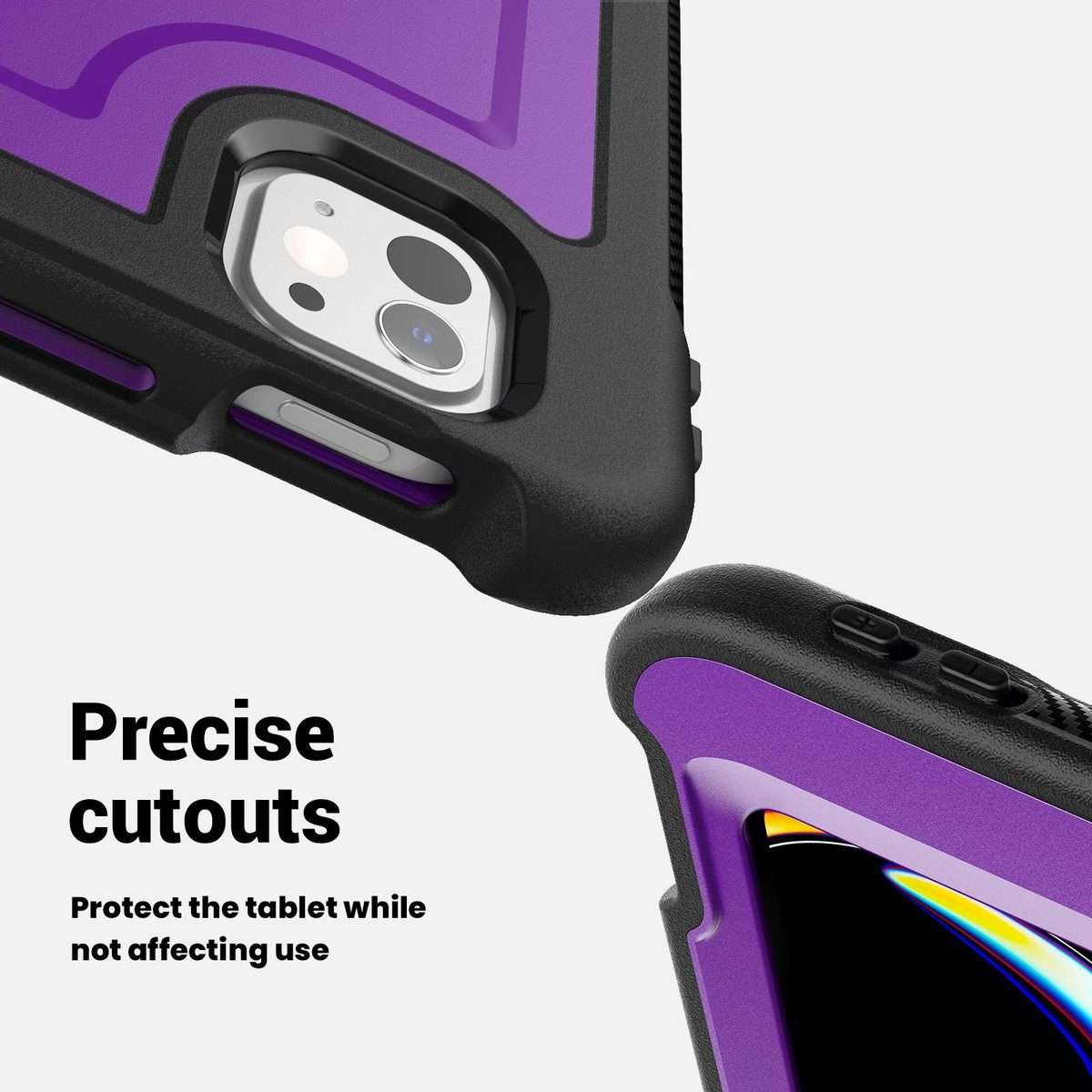 For iPad Pro 13 2025 / 2024 Honeycomb Hand Grip Turntable Stand Tablet Case(Purple)