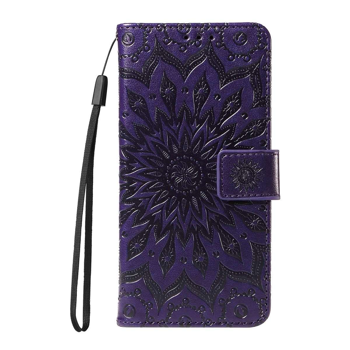 For Redmi K90 / Poco F8 Pro Embossed Sunflower Pattern Flip Leather Phone Case(Purple)