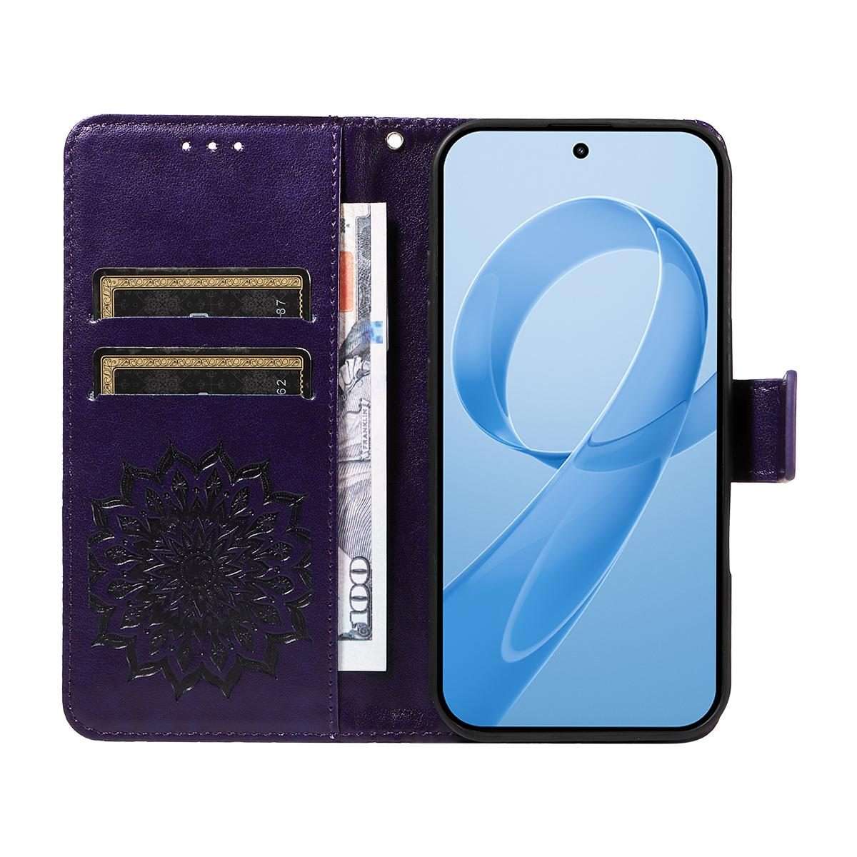 For Redmi K90 / Poco F8 Pro Embossed Sunflower Pattern Flip Leather Phone Case(Purple)