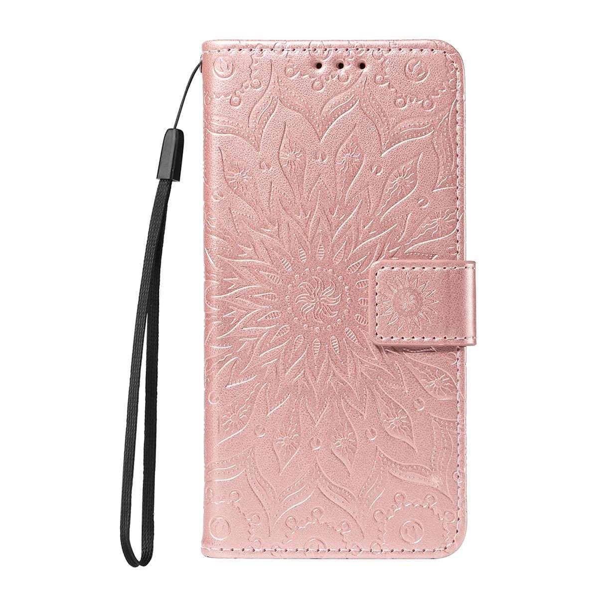 For Redmi K90 / Poco F8 Pro Embossed Sunflower Pattern Flip Leather Phone Case(Rose Gold)