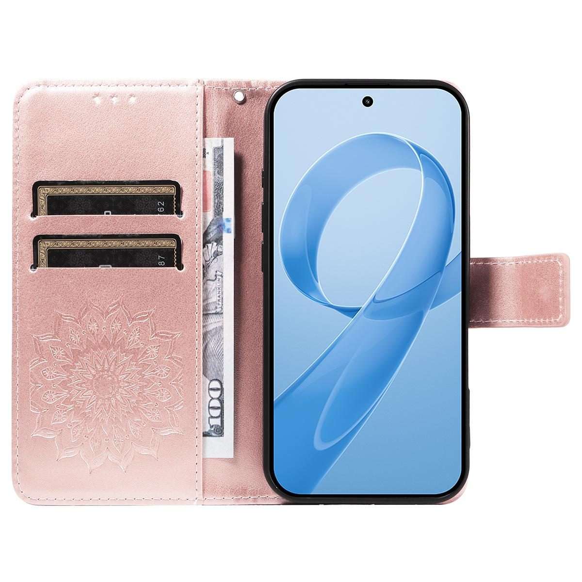 For Redmi K90 / Poco F8 Pro Embossed Sunflower Pattern Flip Leather Phone Case(Rose Gold)