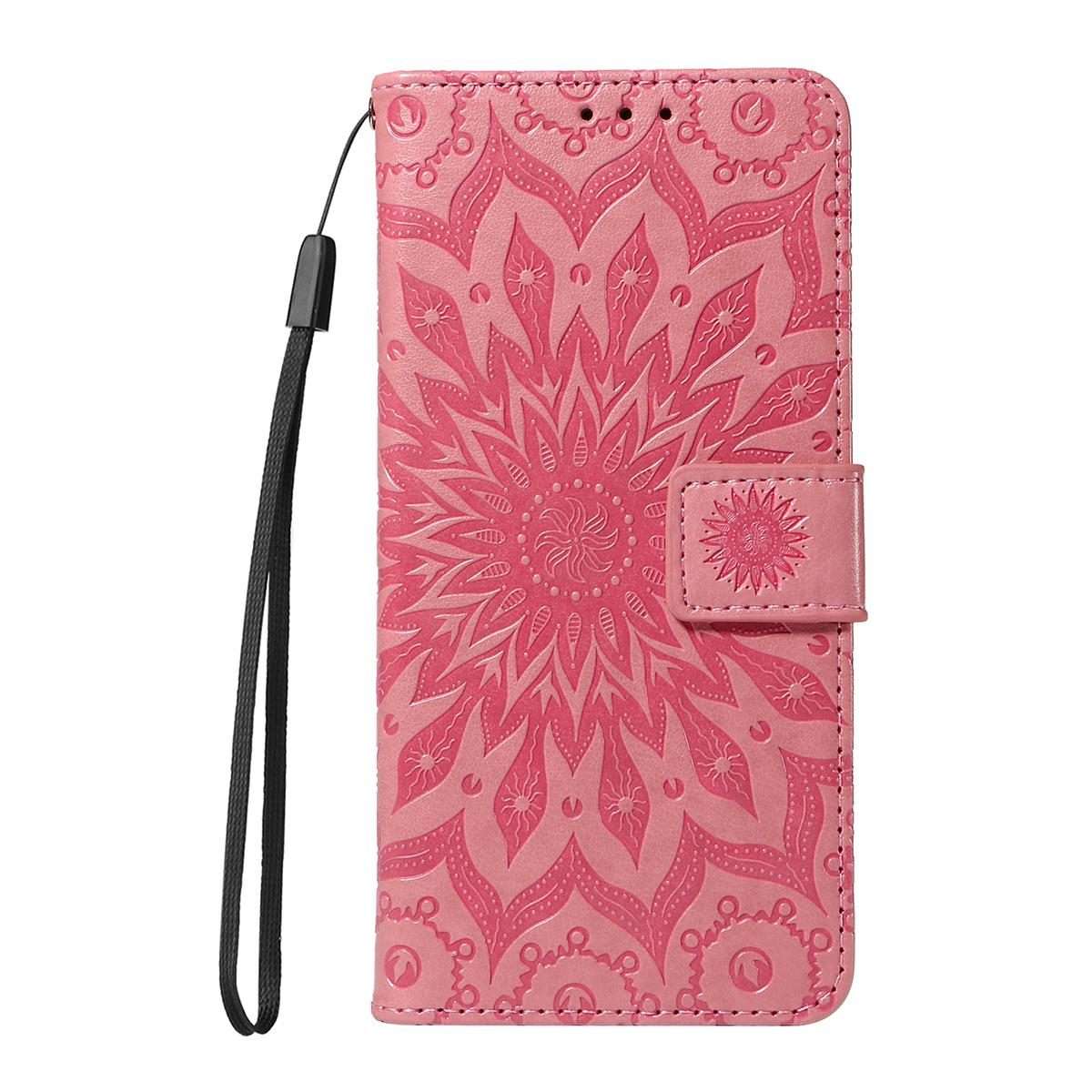 For Redmi K90 / Poco F8 Pro Embossed Sunflower Pattern Flip Leather Phone Case(Pink)