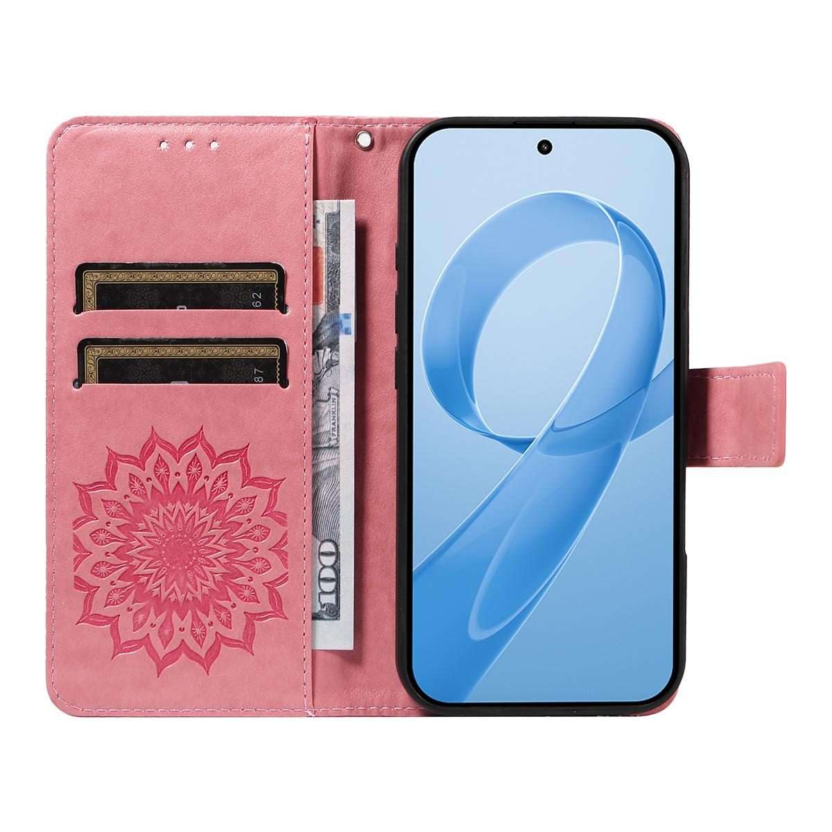 For Redmi K90 / Poco F8 Pro Embossed Sunflower Pattern Flip Leather Phone Case(Pink)
