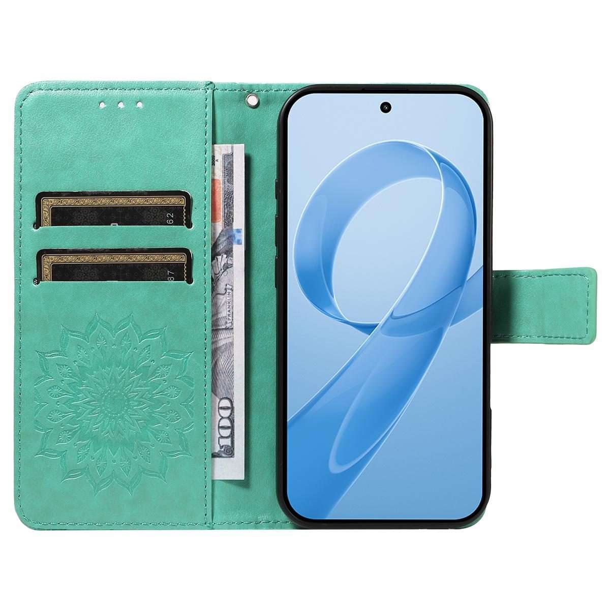 For Redmi K90 / Poco F8 Pro Embossed Sunflower Pattern Flip Leather Phone Case(Green)