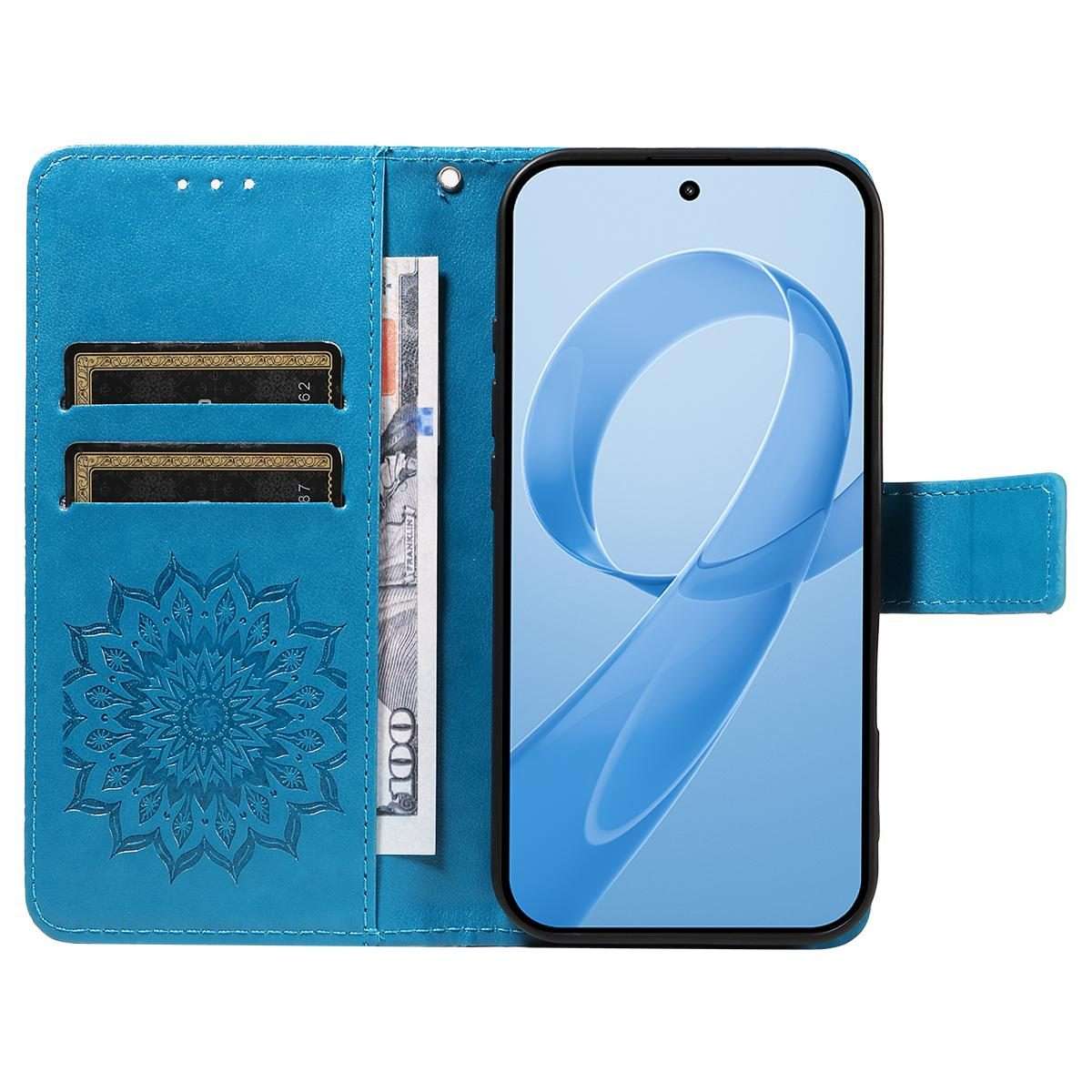 For Redmi K90 / Poco F8 Pro Embossed Sunflower Pattern Flip Leather Phone Case(Blue)