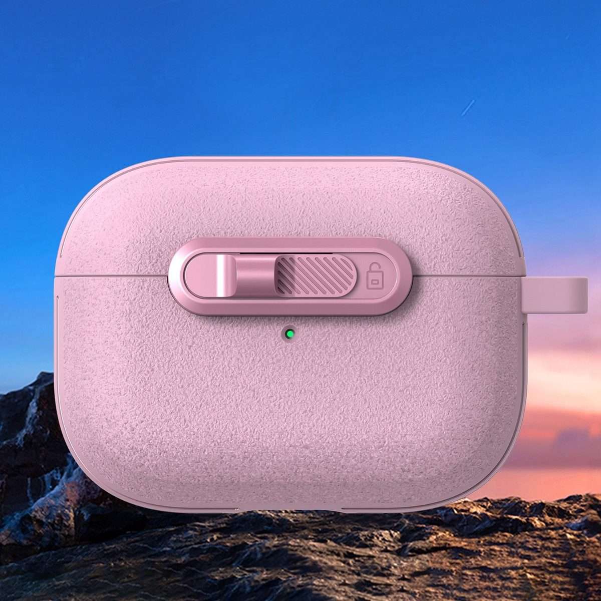 For AirPods Pro Starry Texture Lock Buckle Shockproof Earphones Case(Pink)