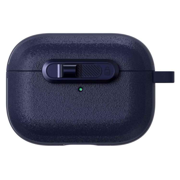 For AirPods Pro Starry Texture Lock Buckle Shockproof Earphones Case(Dark Blue)