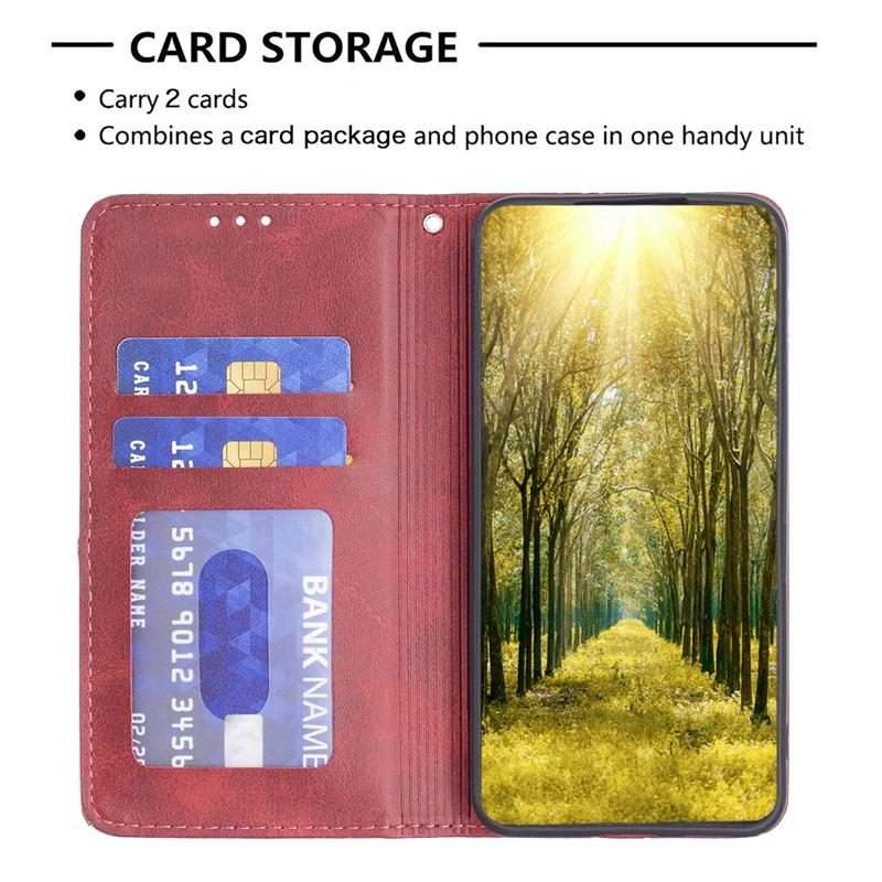 For Xiaomi 15T Pro Rhombus Texture Magnetic Leather Phone Case(Red)