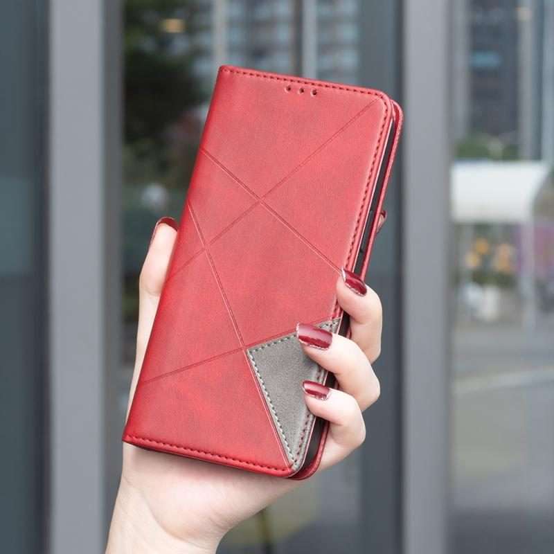 For Xiaomi 15T Pro Rhombus Texture Magnetic Leather Phone Case(Red)