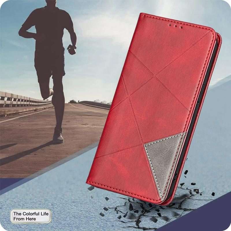 For Xiaomi 15T Pro Rhombus Texture Magnetic Leather Phone Case(Red)