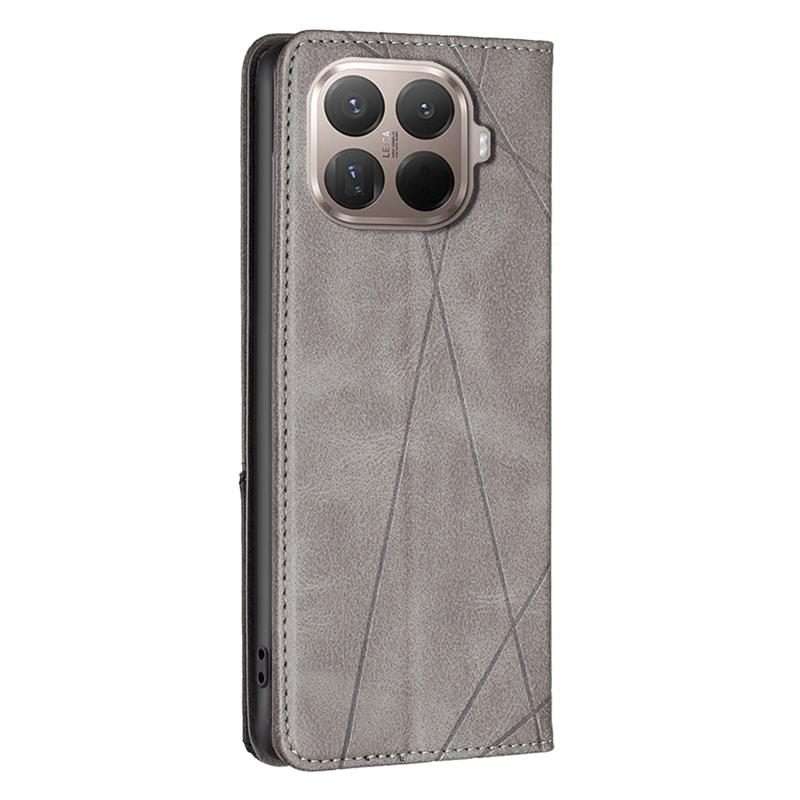 For Xiaomi 15T Pro Rhombus Texture Magnetic Leather Phone Case(Grey)
