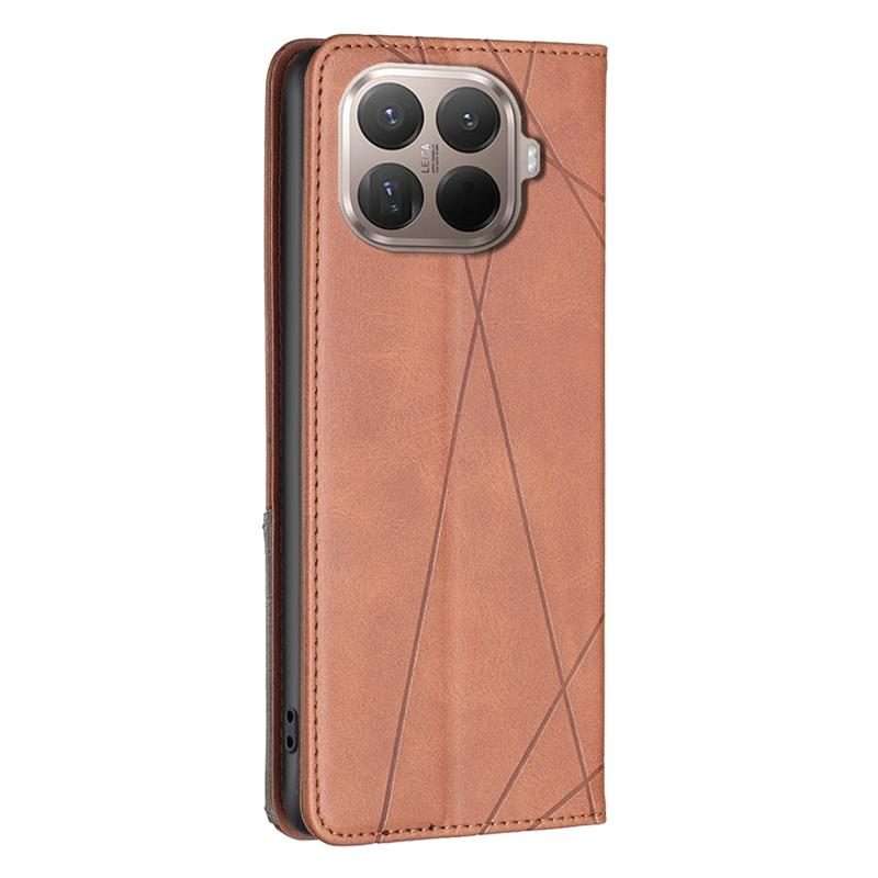 For Xiaomi 15T Pro Rhombus Texture Magnetic Leather Phone Case(Brown)