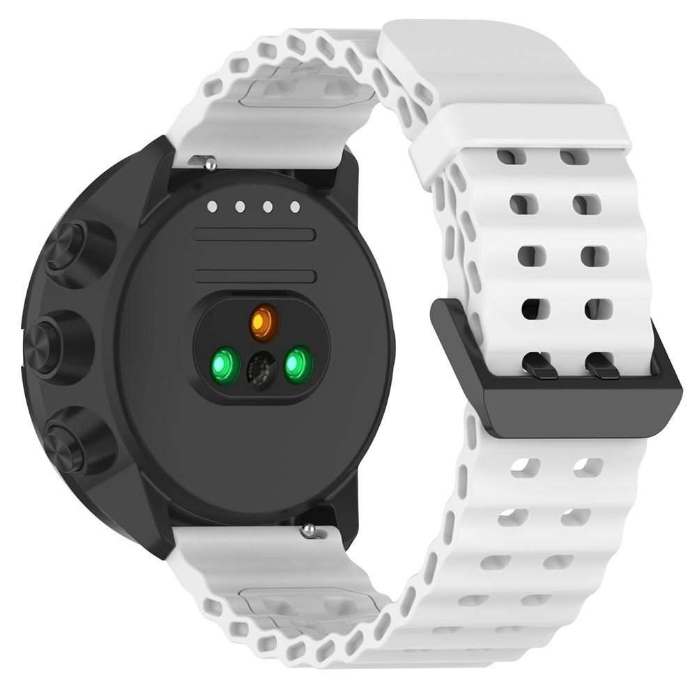 22mm Ocean Dual Pin Buckle Silicone Watch Band(White)