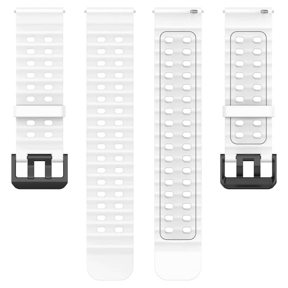 22mm Ocean Dual Pin Buckle Silicone Watch Band(White)