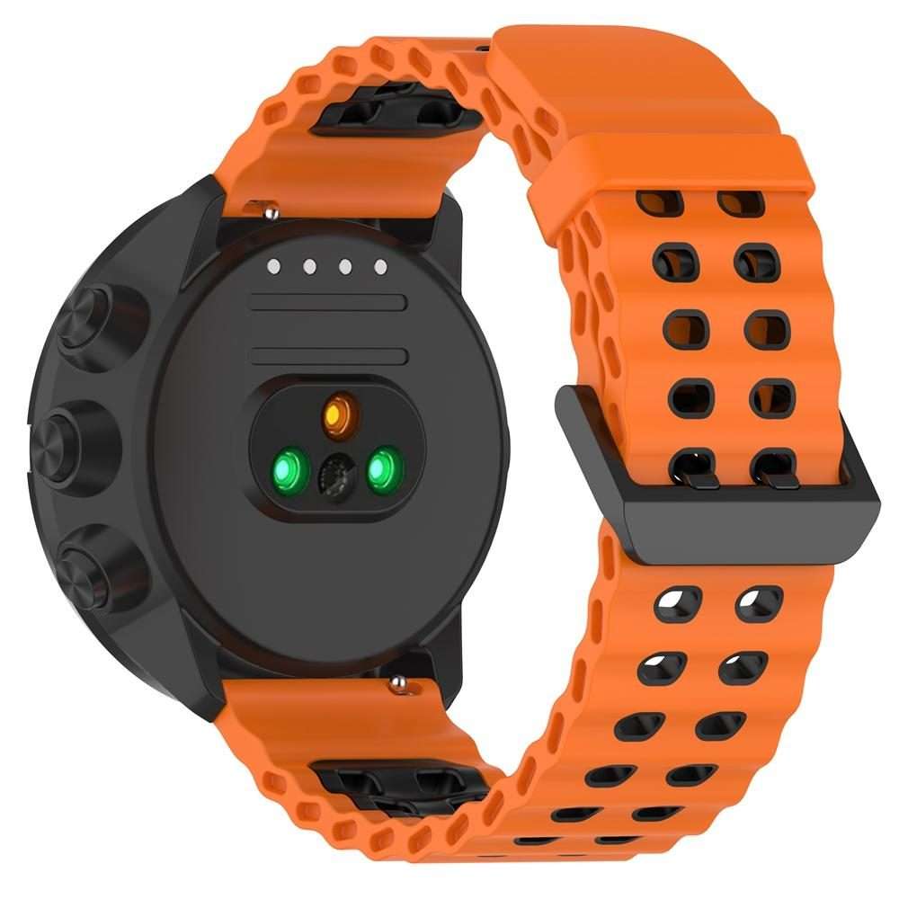 22mm Ocean Dual Pin Buckle Silicone Watch Band(Orange Black)
