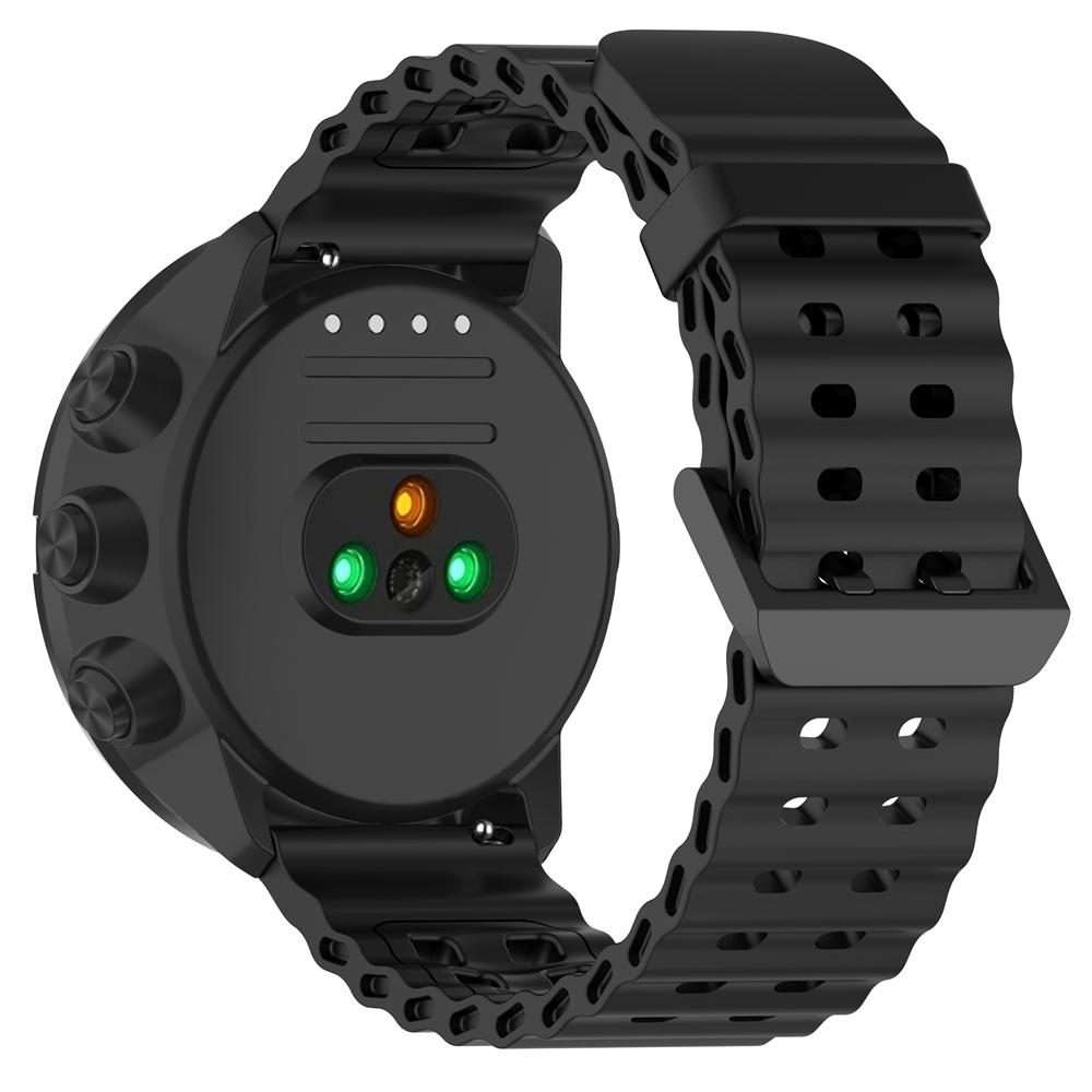 22mm Ocean Dual Pin Buckle Silicone Watch Band(Black)