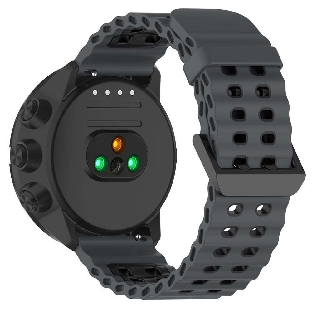 22mm Ocean Dual Pin Buckle Silicone Watch Band(Coal Black)