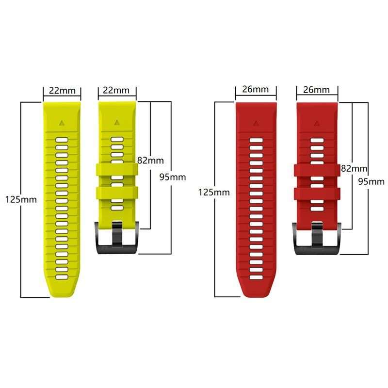 For Garmin 22mm Two Color Screw Buckle Quick Release Silicone Watch Band(Lime Black)