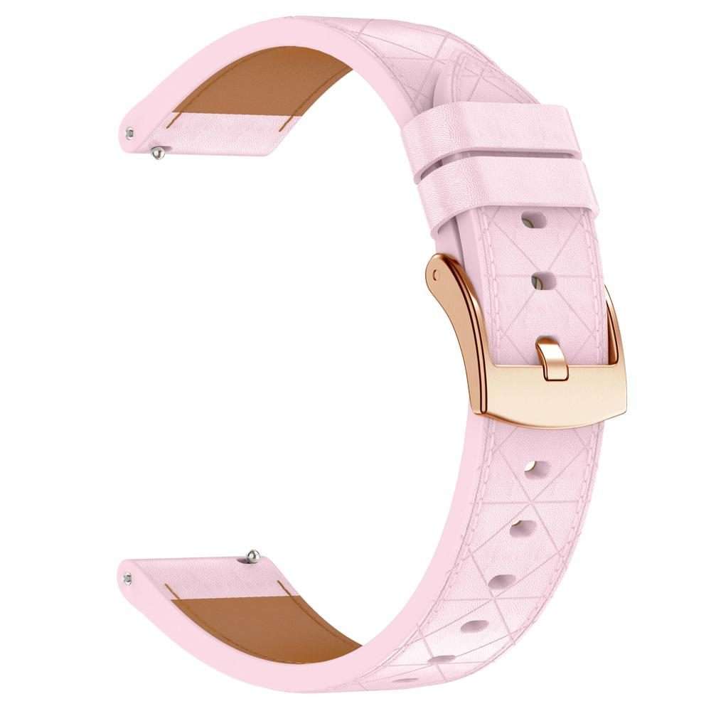 18mm Square Leather Rose Gold Buckle Watch Band(Pink)
