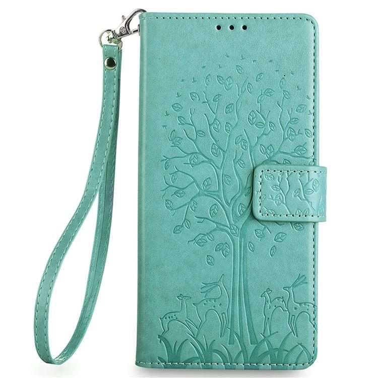 For Xiaomi 17 Pro Tree & Deer Embossed Leather Phone Case(Green)