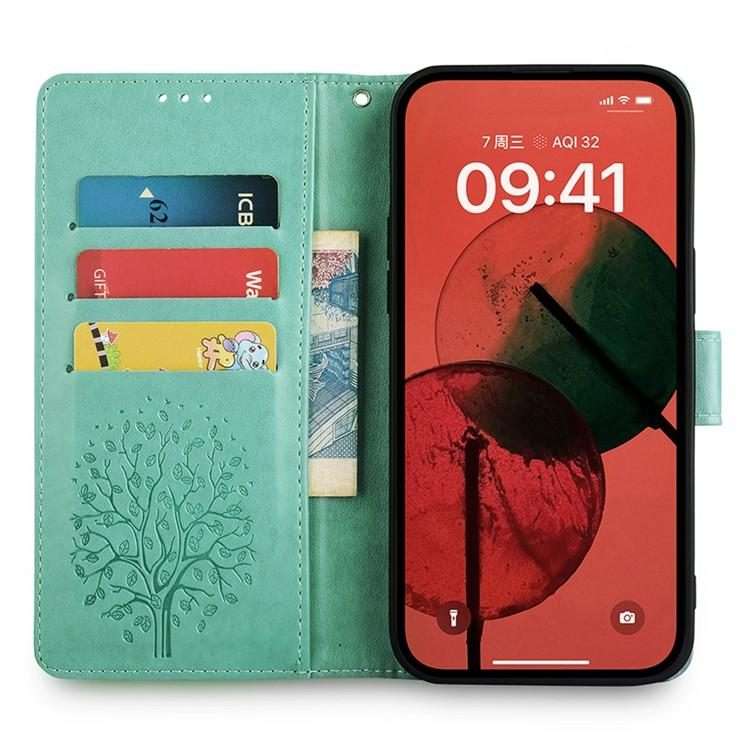 For Xiaomi 17 Pro Tree & Deer Embossed Leather Phone Case(Green)