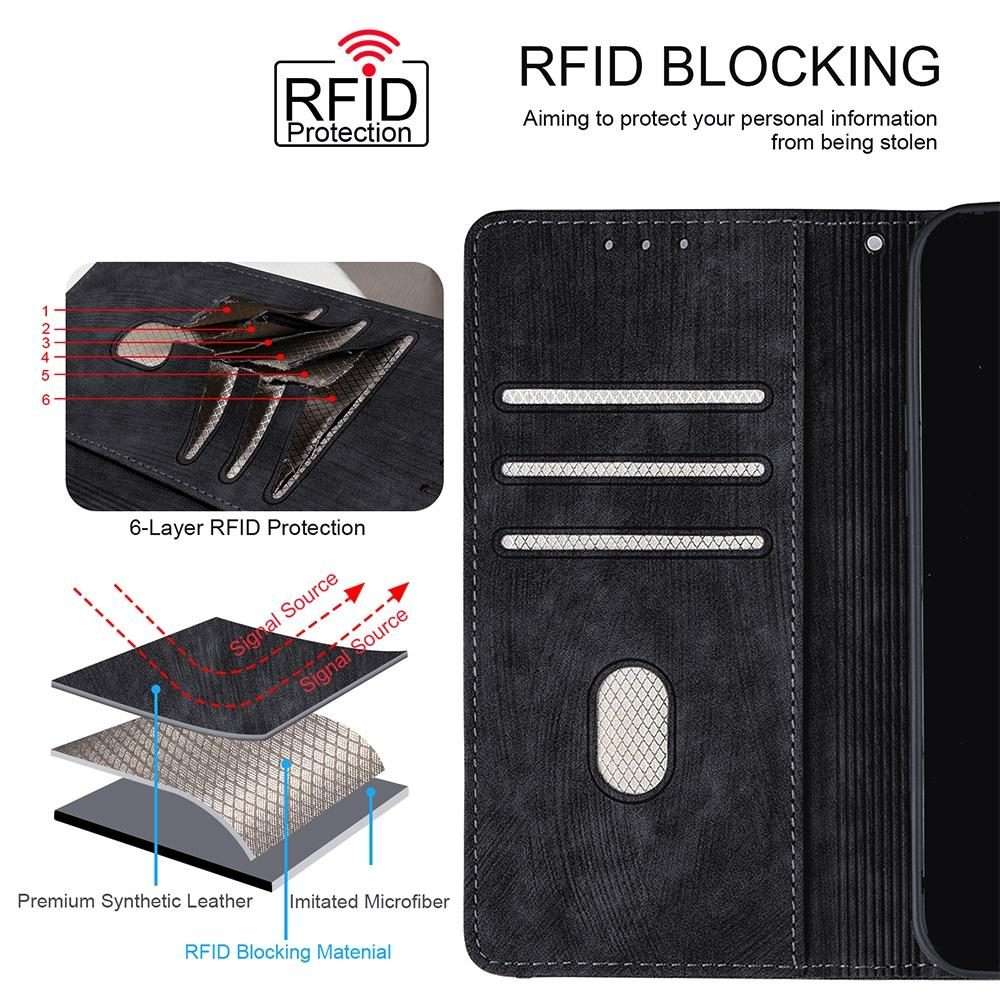For Xiaomi 17 Pro Color Stitching Skin Feel Leather RFID Blocking Phone Case(Black)