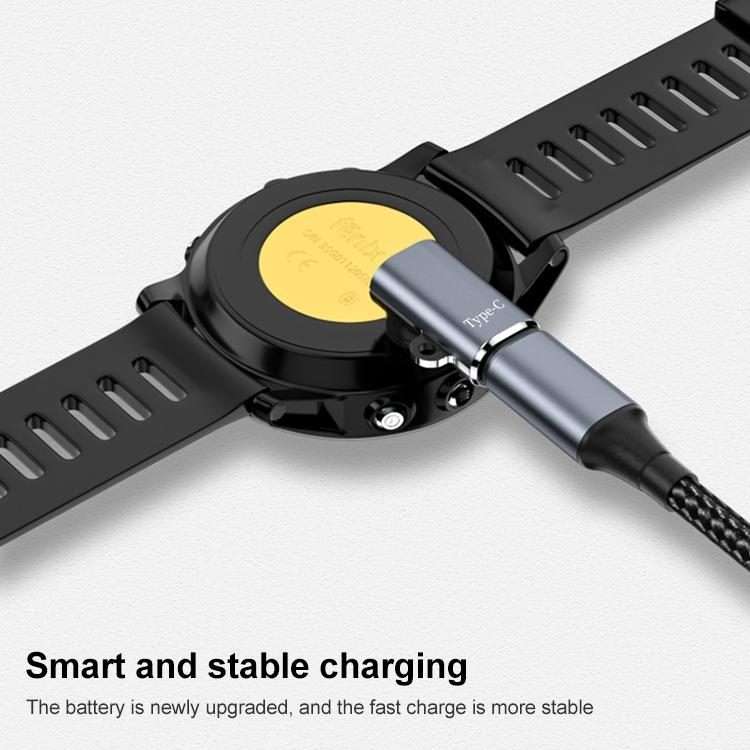 For Garmin Fenix 8 / 7X / vivoactive 6 xDfind Watch Charging Adapter, Interface:Type-C 90 Degree E