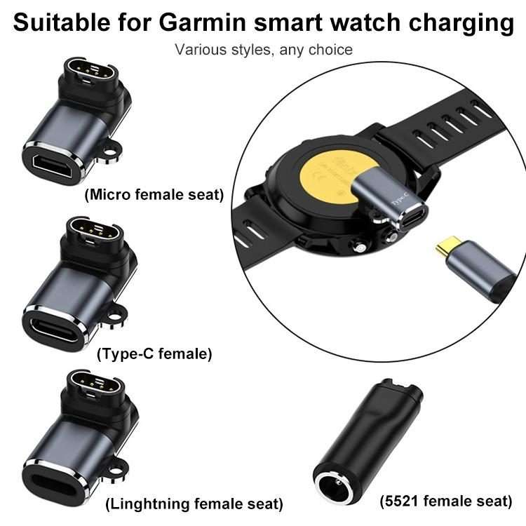 For Garmin Fenix 8 / 7X / vivoactive 6 xDfind Watch Charging Adapter, Interface:Type-C Straight