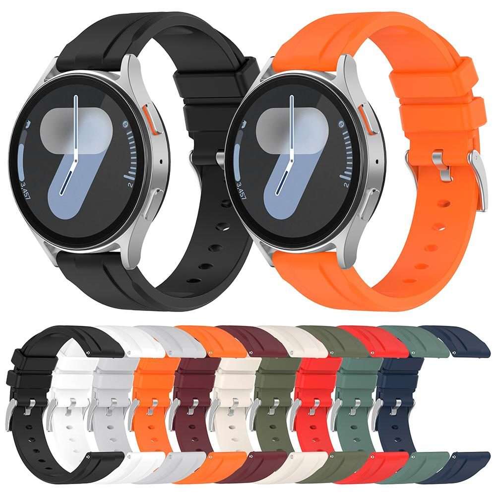 20mm Flat Head Solid Color Steel Buckle Silicone Watch Band(White)