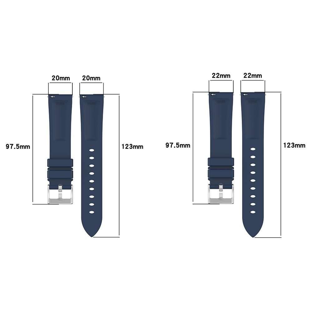 22mm Flat Head Solid Color Steel Buckle Silicone Watch Band(Starlight)