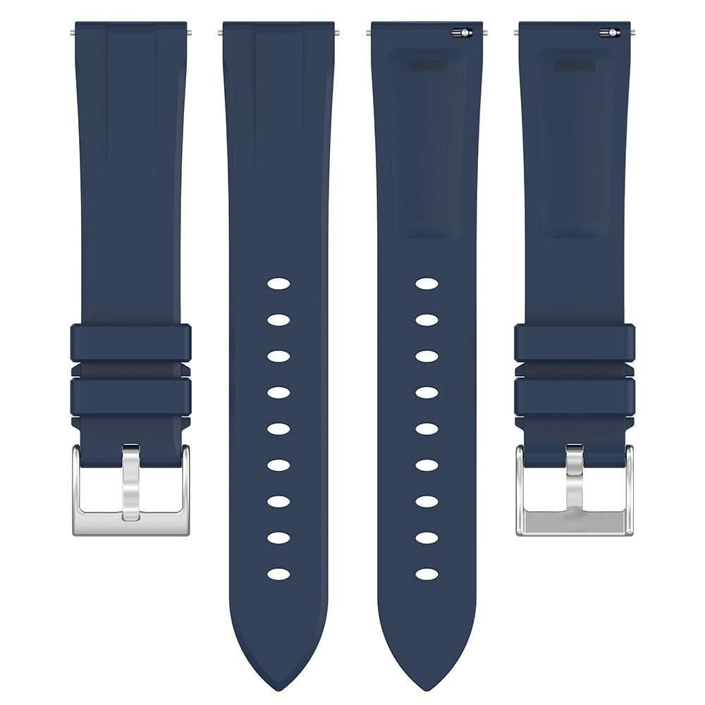 22mm Flat Head Solid Color Steel Buckle Silicone Watch Band(Starlight)