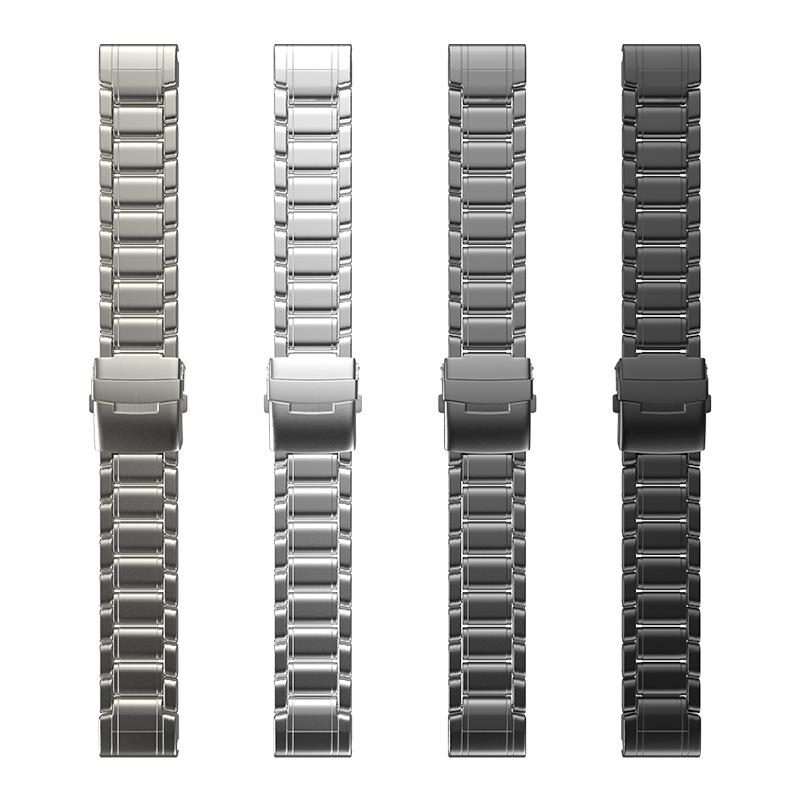 For Gamin 26mm Safety Buckle Pure Titanium Metal Watch Band(Silver)