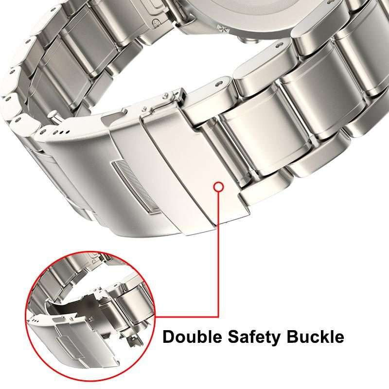 For Gamin 26mm Safety Buckle Pure Titanium Metal Watch Band(Silver)