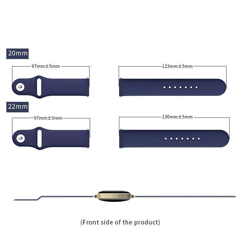 22mm xDfind Pure Color Silicone Watch Band(Grey)