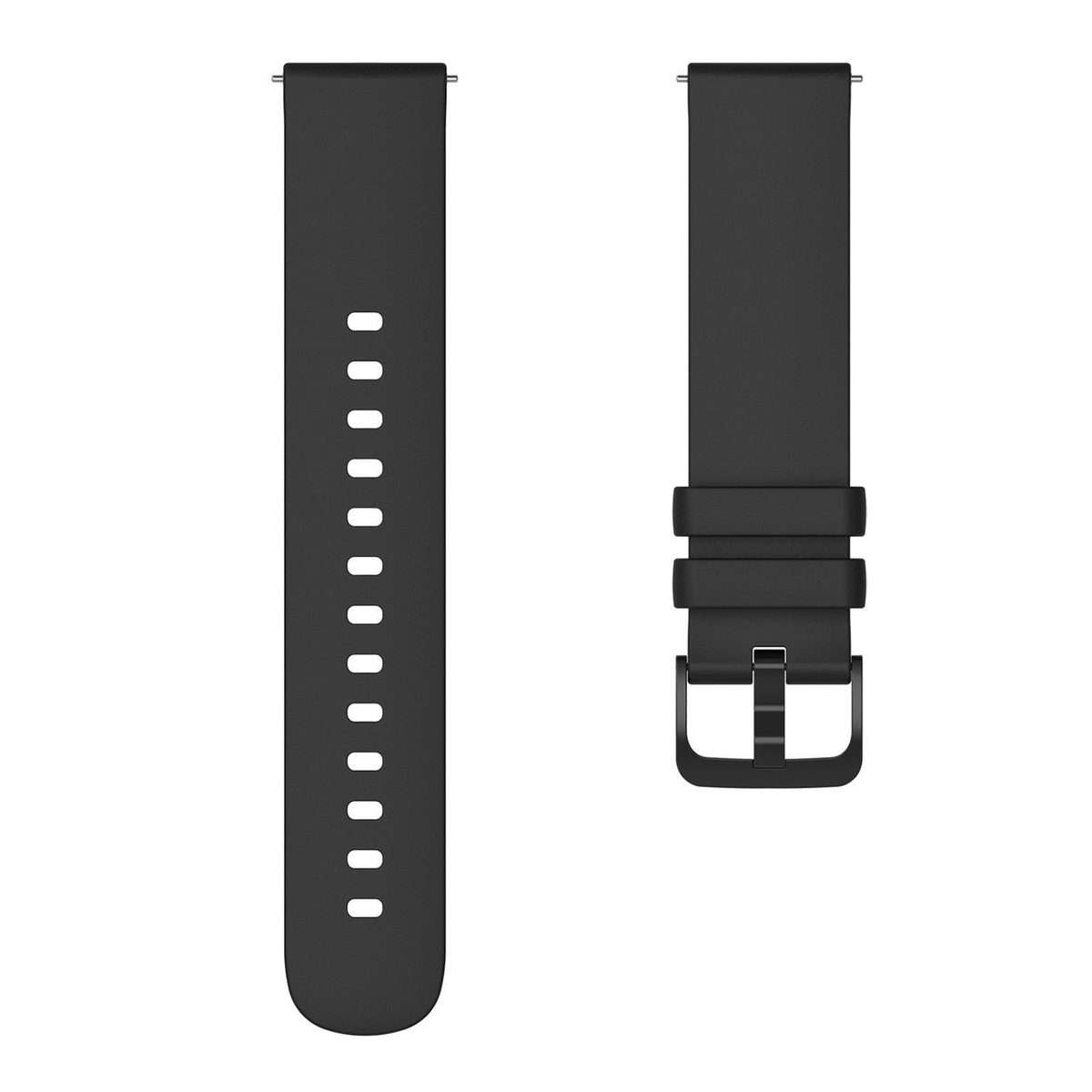 22mm xDfind Flat Pure Color Silicone Watch Band(Black)