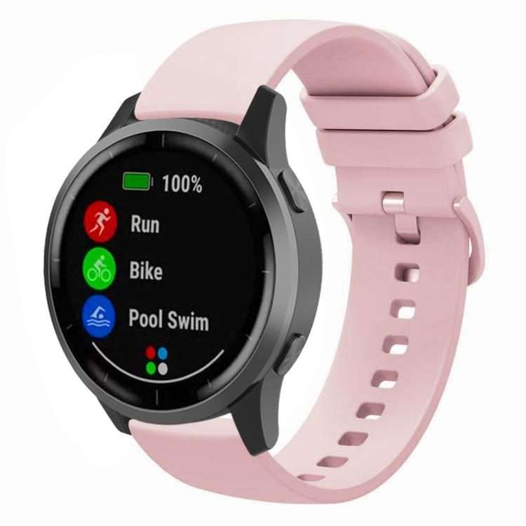 22mm xDfind Flat Pure Color Silicone Watch Band(Vintage Rose)