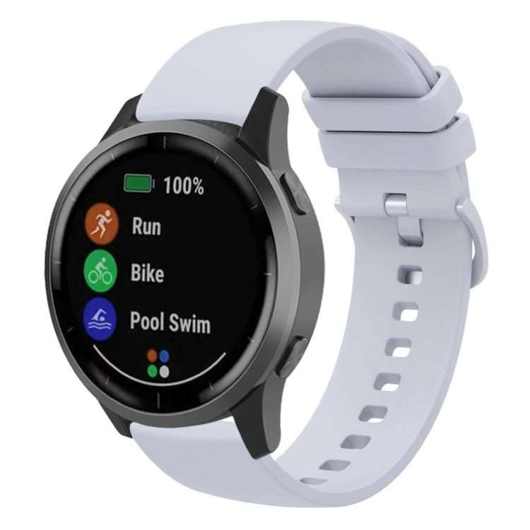 22mm xDfind Flat Pure Color Silicone Watch Band(Cloud Grey)