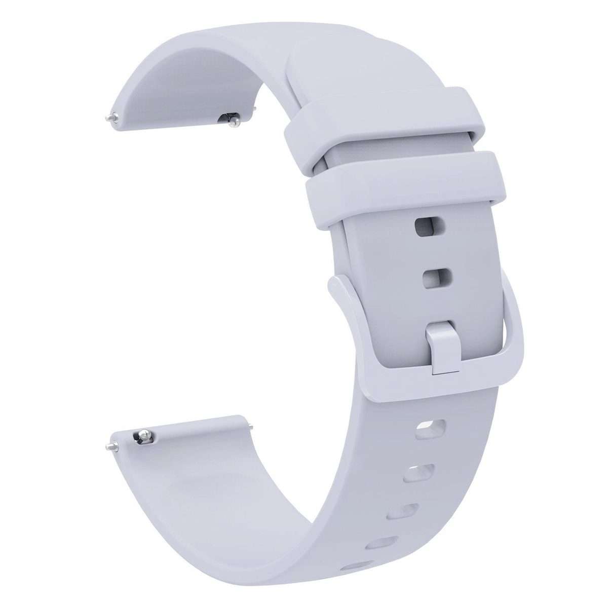22mm xDfind Flat Pure Color Silicone Watch Band(Cloud Grey)