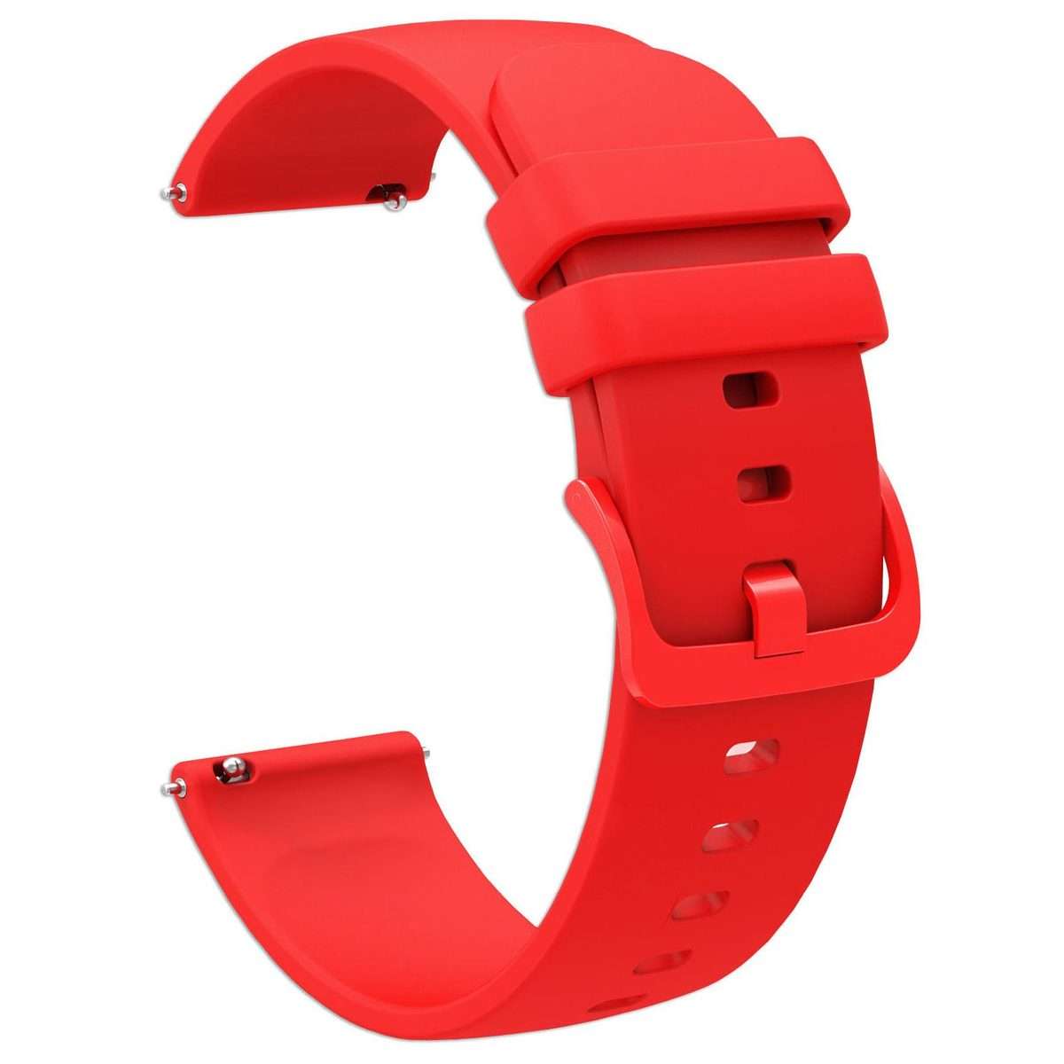 22mm xDfind Flat Pure Color Silicone Watch Band(Red)