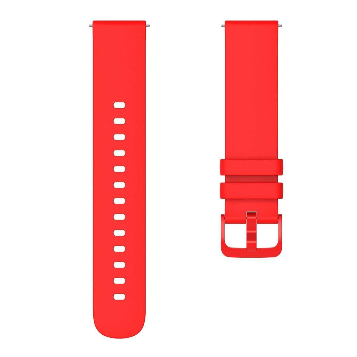22mm xDfind Flat Pure Color Silicone Watch Band(Red)