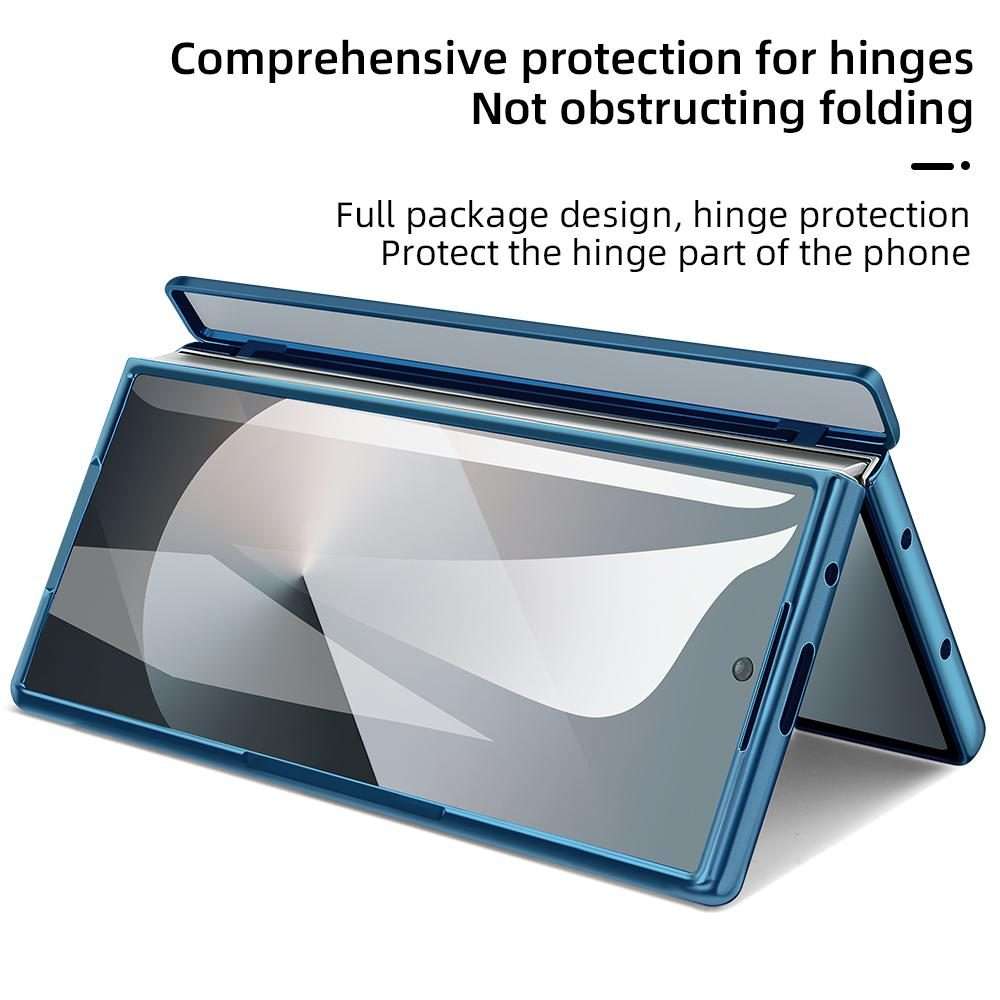 For Samsung Galaxy Z Fold5 5G VIETAO Electroplating Integrated Pen Slot Folding PU Phon ... (Blue)