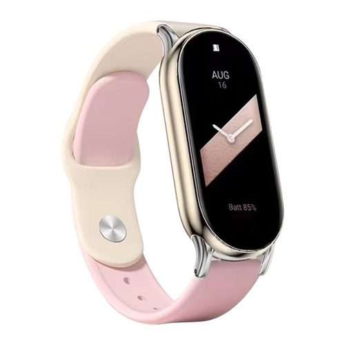 For Xiaomi Smart Band 10 / 9 / 8 xDfind Metal Buckle Solid Color Silicone W ... (Retro White Pink)