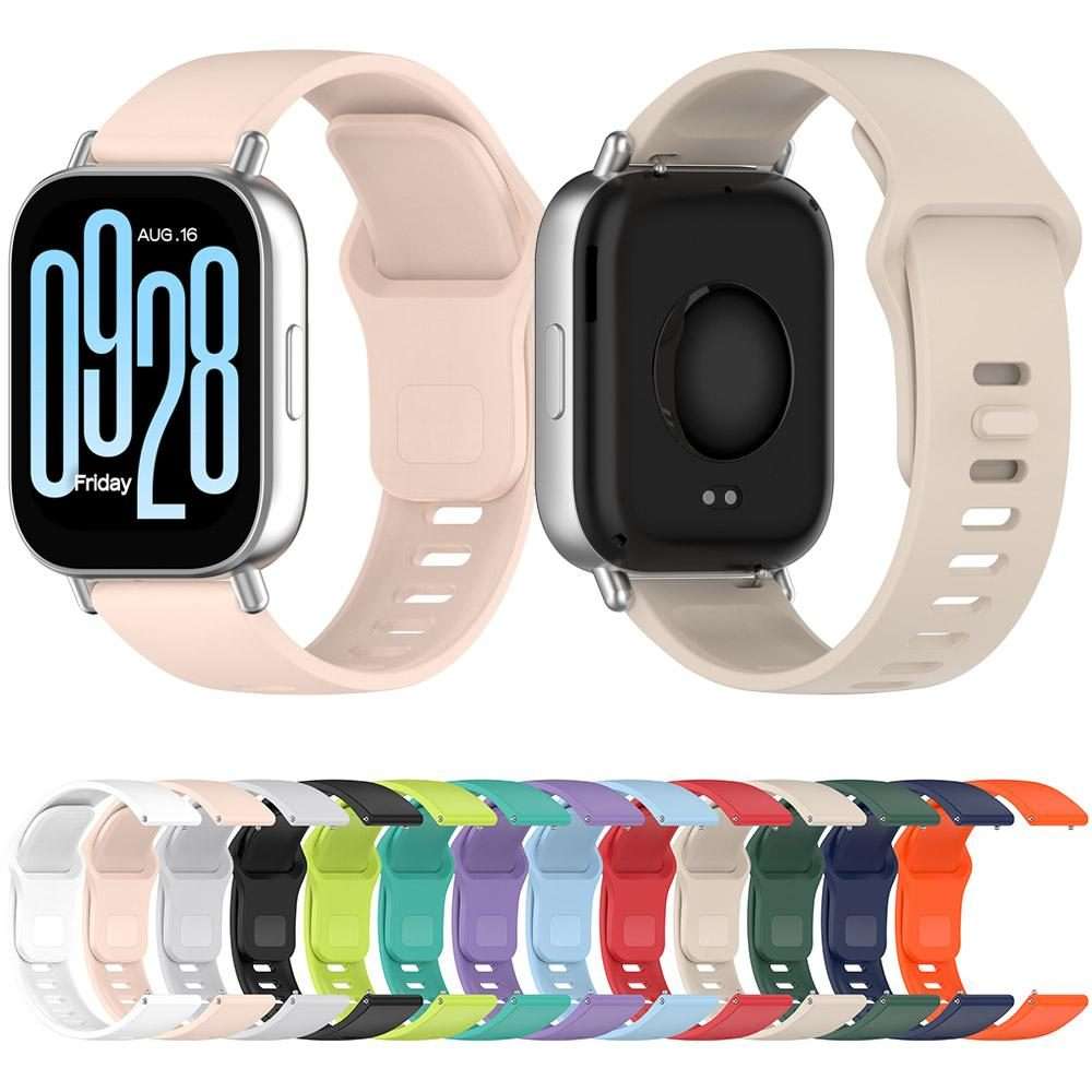 For Redmi Watch 5 Active / Watch 5 Lite xDfind Solid Color Reverse Buckle Silicone Wat ... (Black)