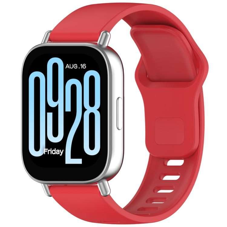 For Redmi Watch 5 Active / Watch 5 Lite xDfind Solid Color Reverse Buckle Silicone Watch Band(Red)